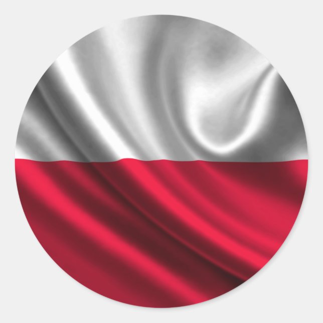 Flag of Poland, Polish Flag Classic Round Sticker (Front)
