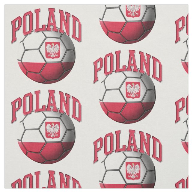 Flag of Poland Polish Soccer Ball Pattern Fabric (Swatch)