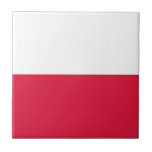 Flag of Poland Tile<br><div class="desc">Flag of Poland: "Bóg,  Honor i Ojczyzna " → "God,  honor and homeland". The Polish flag consists of two horizontal strips of equal width. The upper band is white and the lower band is red.</div>