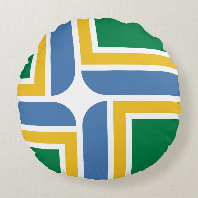 Flag of Portland, Oregon Round Pillow (Front)