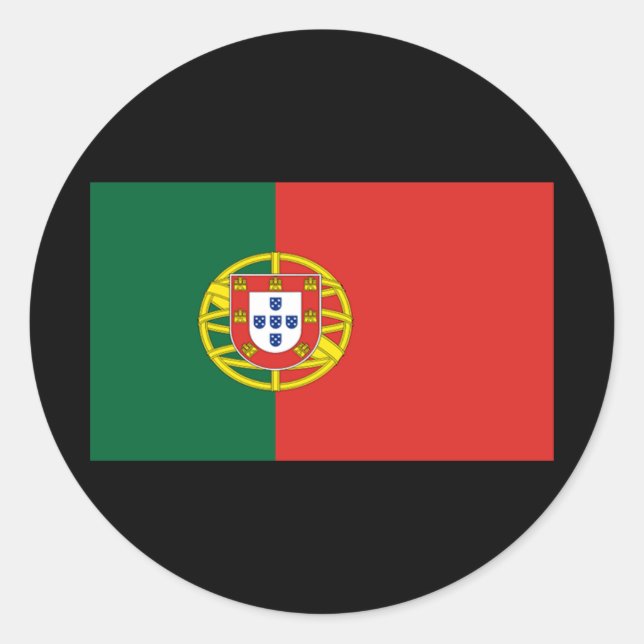 Flag of Portugal Classic Round Sticker (Front)