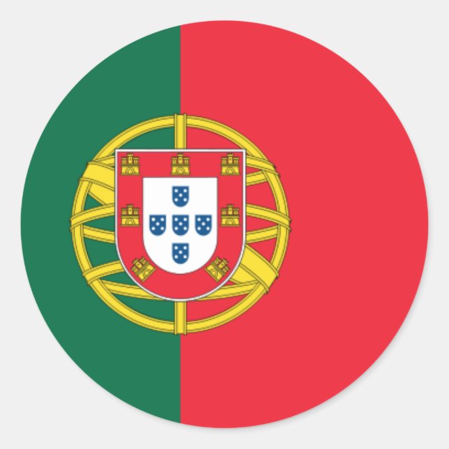 Flag of Portugal Classic Round Sticker (Front)