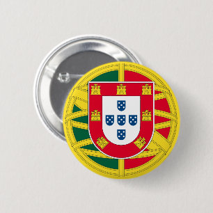 Flag of Portugal for Day of Portugal holiday 2 Inch Round Button