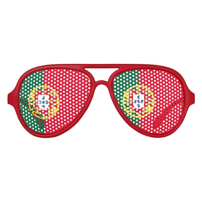 Flag of Portugal for Day of Portugal holiday  Aviator Sunglasses (Front)