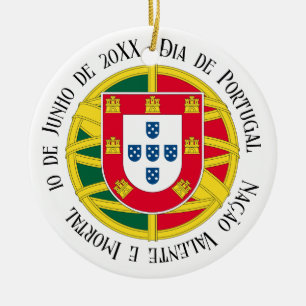 Flag of Portugal for Day of Portugal holiday Ceramic Ornament