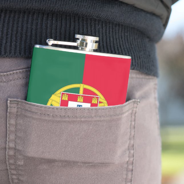 Flag of Portugal for Day of Portugal holiday Hip Flask (In Situ)