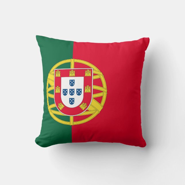 Flag of Portugal for Day of Portugal holiday Throw Pillow (Front)