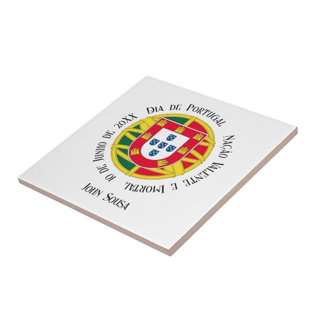 Flag of Portugal for Day of Portugal holiday Tile (Side)