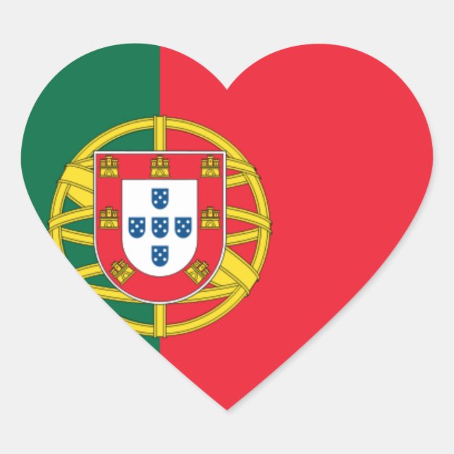 Flag of Portugal Heart Sticker (Front)