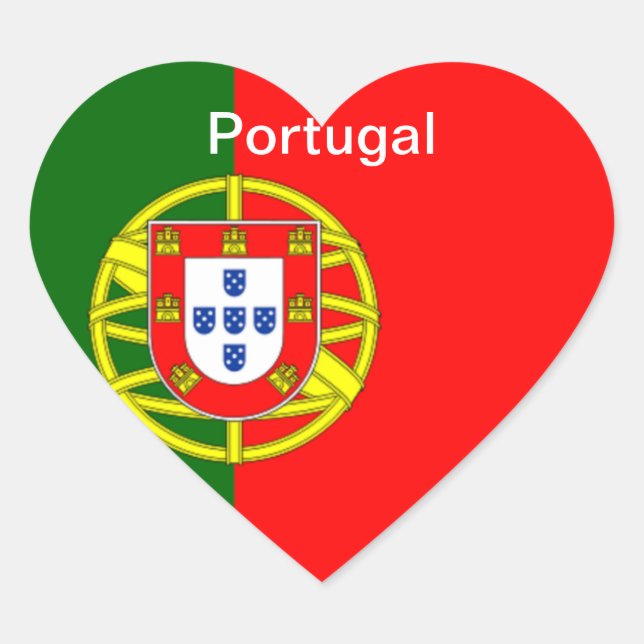 Flag of Portugal Heart Sticker (Front)
