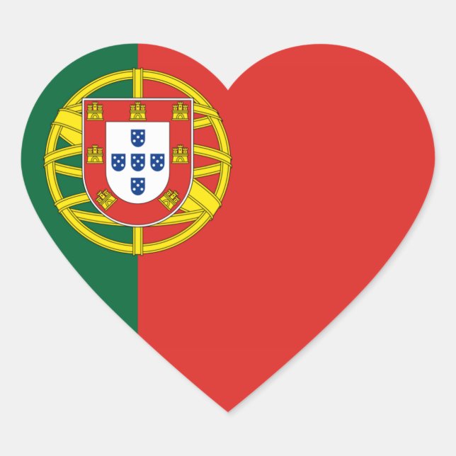 Flag of Portugal Heart Sticker (Front)