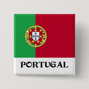 Flag of Portugal Sticker 2 Inch Square Button