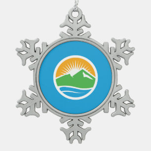 Flag of Provo, Utah Snowflake Pewter Christmas Ornament