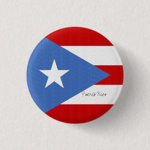 Flag of Puerto Rico Light Blue Red and White 1 Inch Round Button