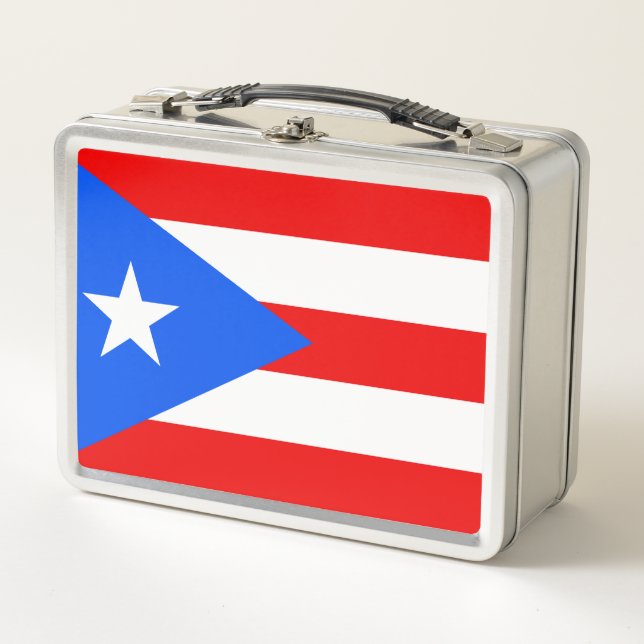 Flag of Puerto Rico Metal Lunch Box (Front)