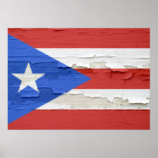 Flag of Puerto Rico Weathered Poster
