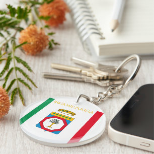 Flag of Puglia (Italy) Keychain