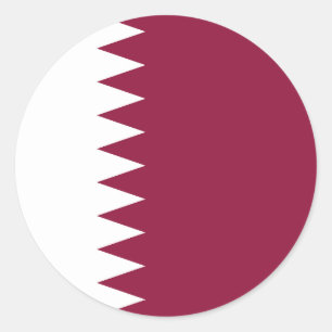 Flag of Qatar Classic Round Sticker