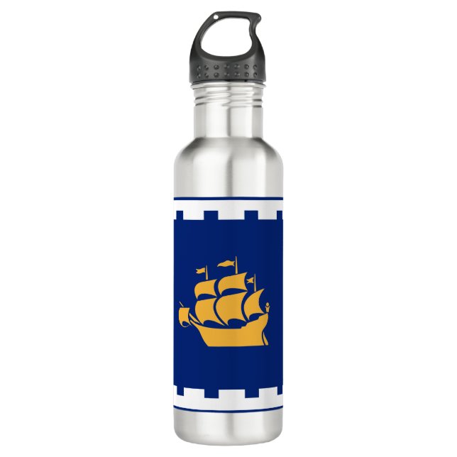 Flag of Quebec City Stainless Steel Water Bottle (Front)