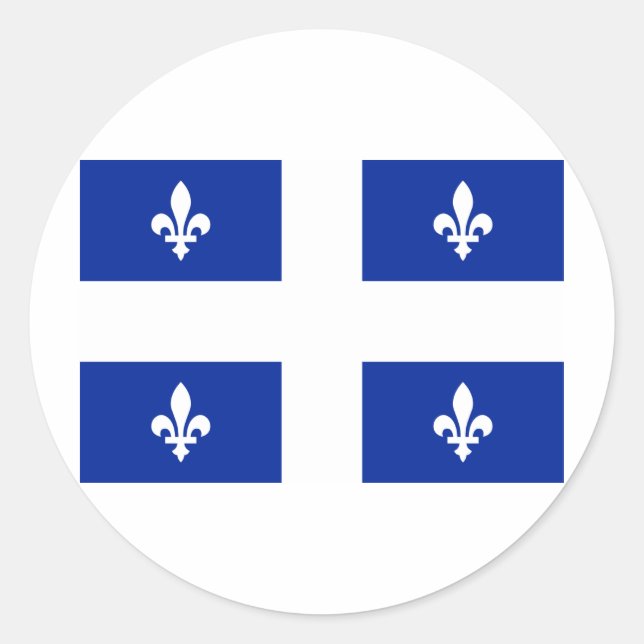 Flag of Quebec Classic Round Sticker (Front)