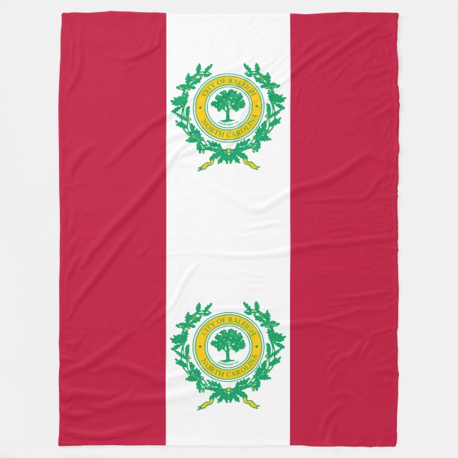 Flag of Raleigh, North Carolina Fleece Blanket (Front)