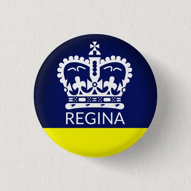 Flag of Regina, Saskatchewan 1 Inch Round Button (Front)