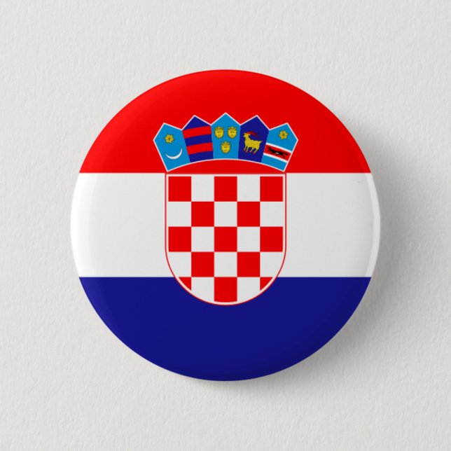 Flag of Republic of Croatia 2 Inch Round Button (Front)