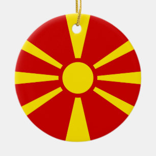 Flag of Republic of Macedonia Ceramic Ornament