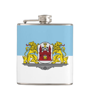 Flag of Riga, Latvia Hip Flask