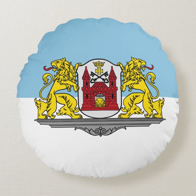 Flag of Riga, Latvia Round Pillow (Front)