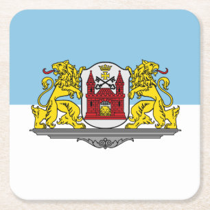 Flag of Riga, Latvia Square Paper Coaster