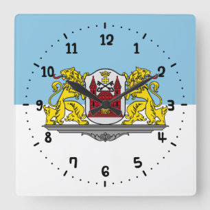 Flag of Riga, Latvia Square Wall Clock