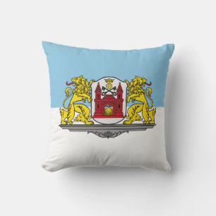 Flag of Riga, Latvia Throw Pillow