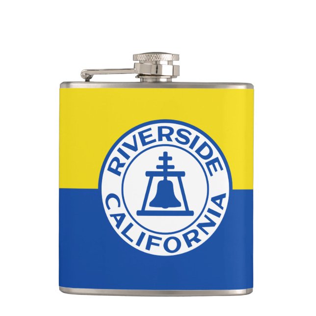 Flag of Riverside, California Hip Flask (Front)