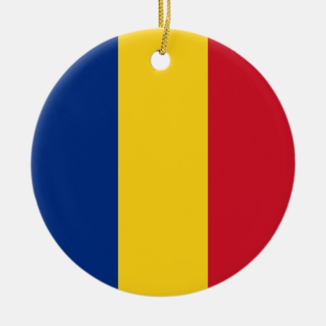 Flag of Romania Ceramic Ornament (Front)