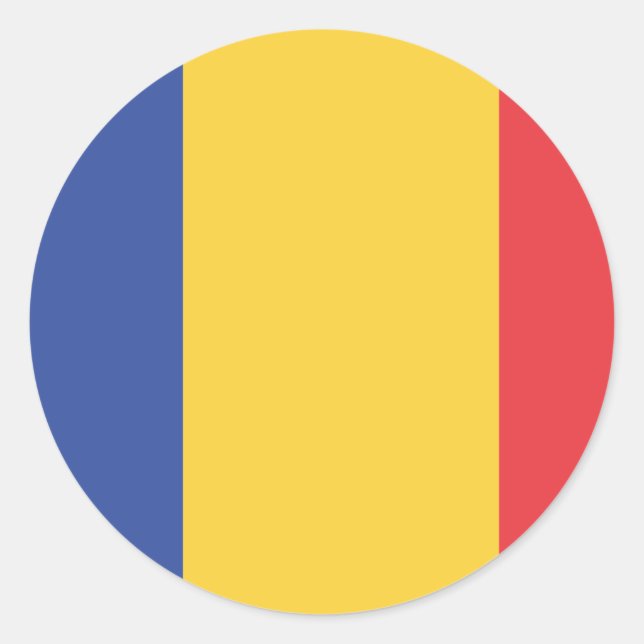 Flag of Romania, romanian flag Classic Round Sticker (Front)