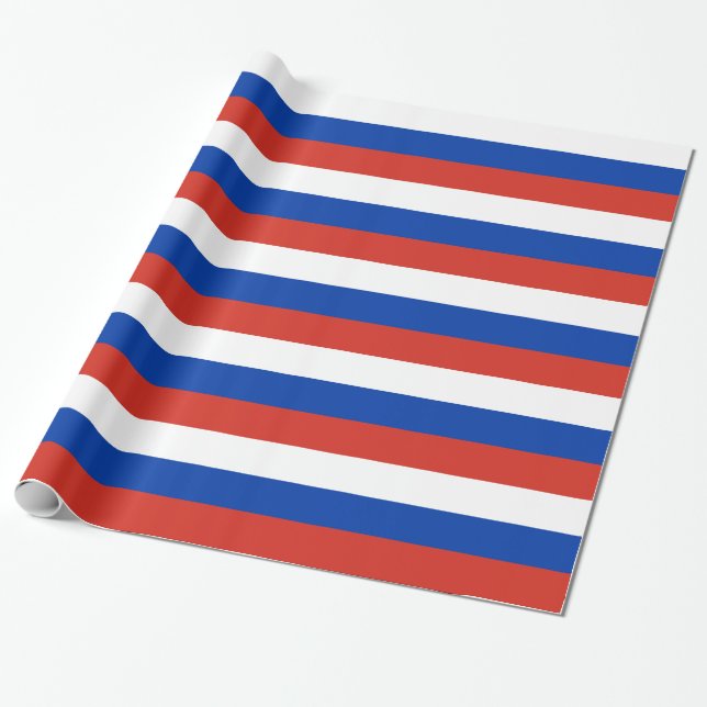 Flag of Russia - Флаг России - Триколор Trikolor Wrapping Paper (Unrolled)