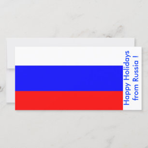 Flag of Russia, Happy Holidays from Russia Holiday Card