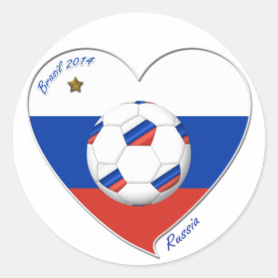 Flag of RUSSIA SOCCER of the world in 2014 Classic Round Sticker
