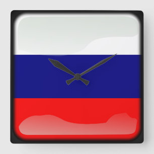 Flag of Russia Square Wall Clock