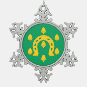 Flag of Rutland  Snowflake Pewter Christmas Ornament
