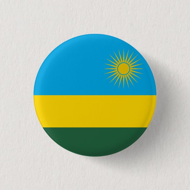 Flag of Rwanda 1 Inch Round Button (Front)