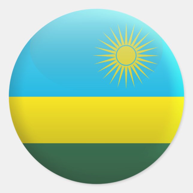 Flag of Rwanda Classic Round Sticker (Front)