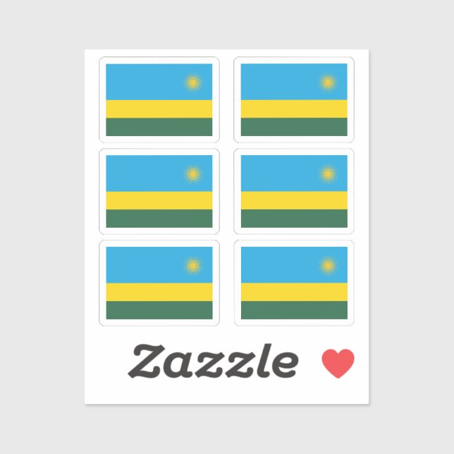 Flag of Rwanda Collection pack of 6 (Sheet)