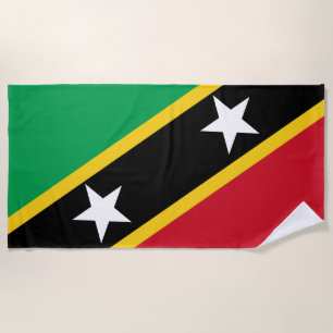 Flag of Saint Kitts and Nevis (Caribbean) Beach Towel
