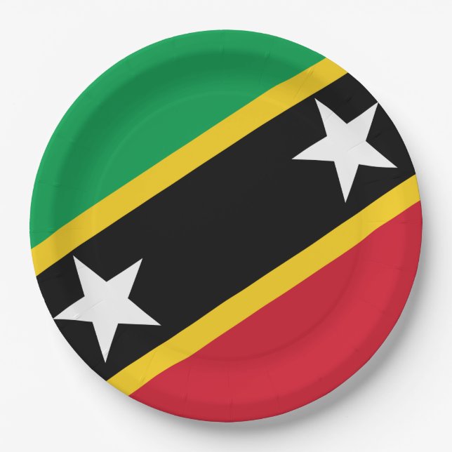 Flag of Saint Kitts and Nevis (Caribbean) Paper Plate (Front)