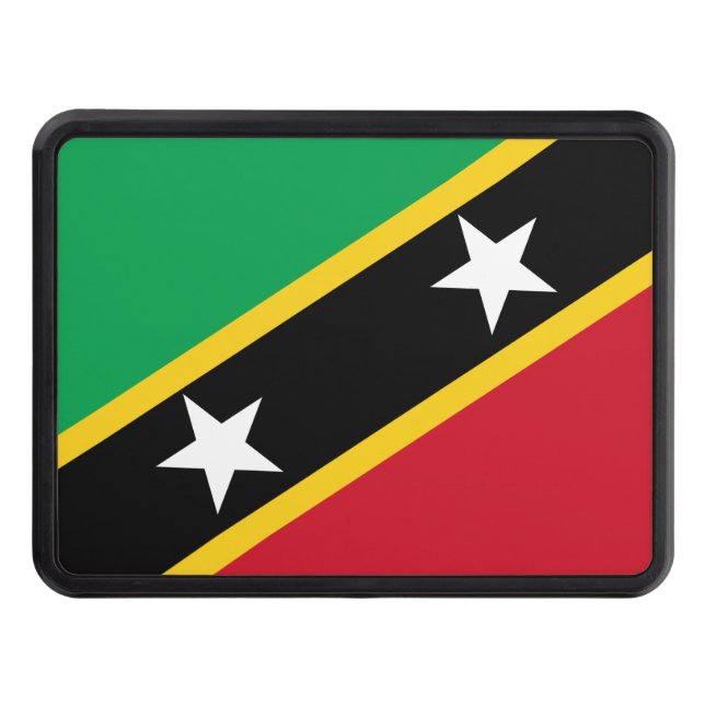 Flag of Saint Kitts and Nevis Trailer Hitch Cover (Front)