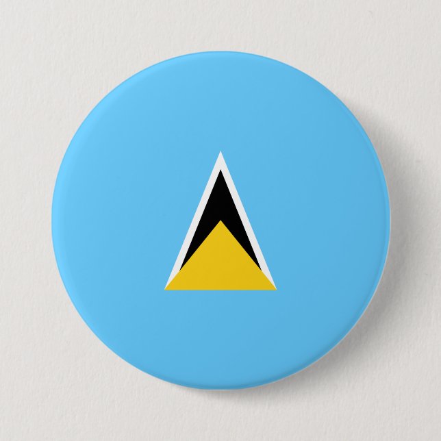 Flag of Saint Lucia 3 Inch Round Button (Front)
