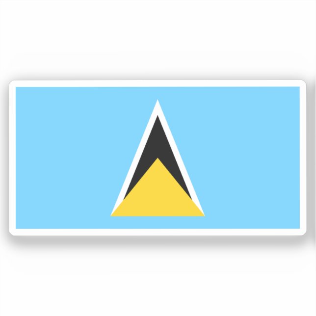 Flag of Saint Lucia Custom-Cut Vinyl Sticker (Recto)