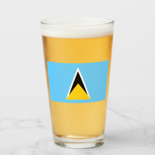 Flag of Saint Lucia (St Lucia) (Caribbean) Glass